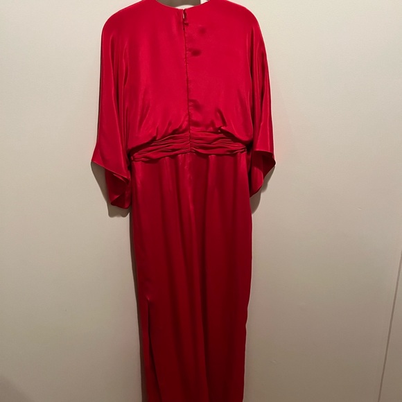 Theia Red Slik Midi Maxi dress - Picture 6 of 12